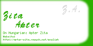 zita apter business card